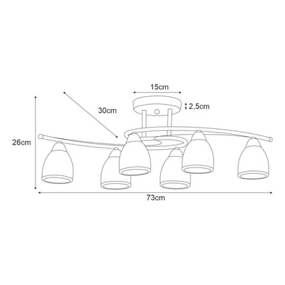 Lampa sufitowa K-JSL-8090/6 CHR z serii SAMIRA