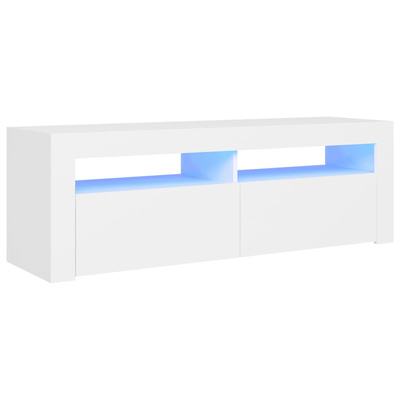 vidaXL Szafka pod TV z oświetleniem LED, biała, 120x35x40 cm