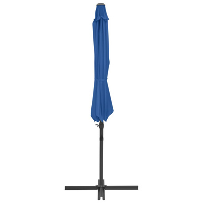 vidaXL Parasol wiszący na stalowym słupku, 300 cm, lazurowy