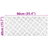 Stopień Prostokątny 4 pcs Srebrny 90 x 40 cm Aluminium