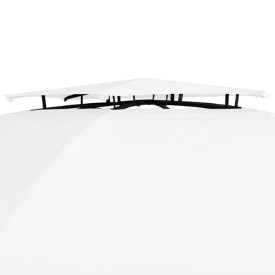 vidaXL Altana ogrodowa z zasłonami, 360x312x265 cm, biała, 180 g/m²