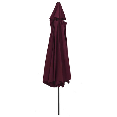 Parasol ogrodowy na metalowym słupku, 390 cm, bordowy