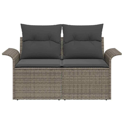 Sofa Ogrodowa z poduszką Szary 141 x 62 x 69cm polirattan
