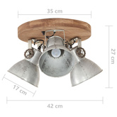 Industrialna lampa wisząca, 25 W, srebrna, 42x27 cm, E27