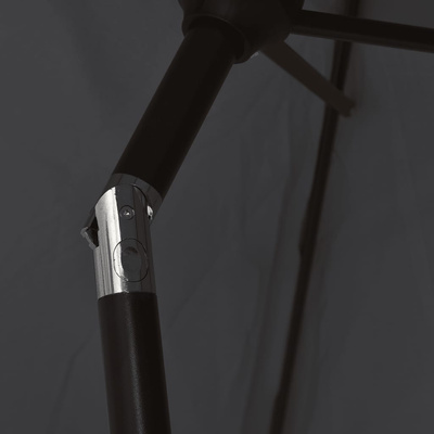 Parasol ogrodowy na metalowym słupku, 300 cm, czarny