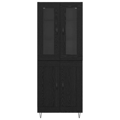 Highboard Czarny Dąb 69,5 x 34 x 90 cm Drewno inżynieryjne
