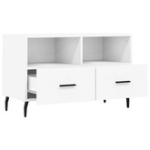 vidaXL Szafka pod TV, biała, 80x36x50 cm, materiał drewnopochodny