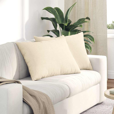 Poduszki na sofę 2 pcs Kremowy 70 x 50 cm Tkanina sztruksowa
