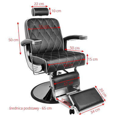 Gabbiano fotel barberski Imperial bordowy 112451