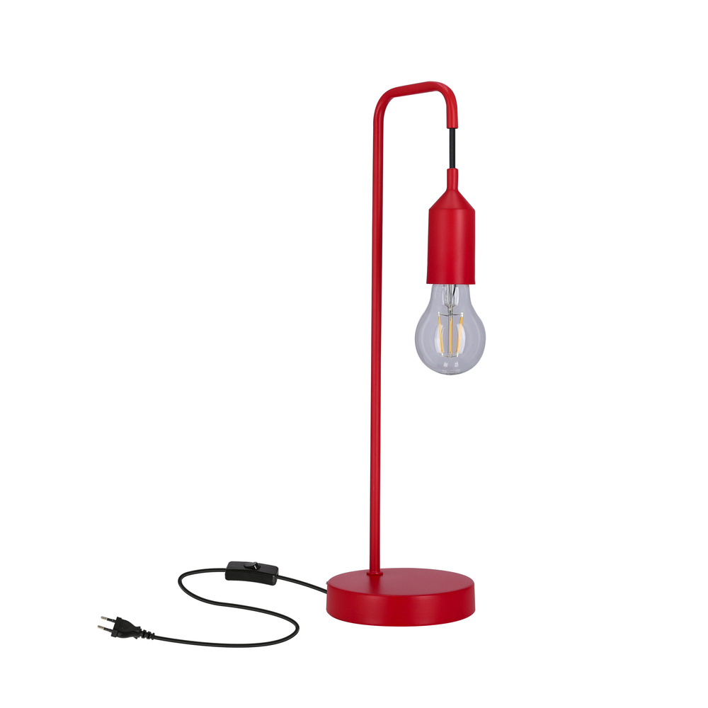 Lampka nocna Laren Ledea czerwona metalowa lampka stołowa industrialna