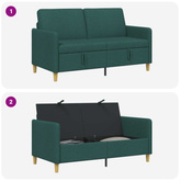 Sofa z miejscem do przechowywania Ciemnozielony