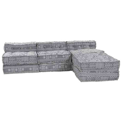 Modularna jednostka sofy 4 pcs jasnoszary tkanina