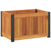 Donica ogrodowa, 45x30x27,5 cm, lite drewno akacjowe i stal