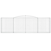 Kosze gabionowe, 9 szt, 400x30x120/140 cm, galwanizowane żelazo