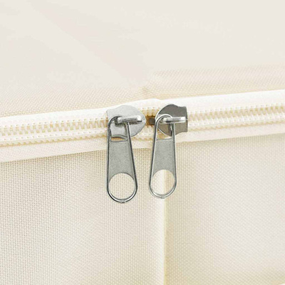 Pojemniki, 2 szt., tkanina, 43x34x23 cm, kremowe