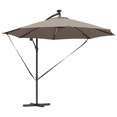 Parasol plażowy Ze LED Lights Ciemnoszary 294 x 294 x 248 cm