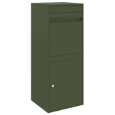 Skrzynka na przesyłki z drzwiami oliwkowy 41 x 38 x 103 cm Stal