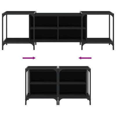 vidaXL Szafka pod TV, czarna, 153x37x50 cm, materiał drewnopochodny