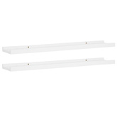 vidaXL Półki ścienne na zdjęcia, 2 szt., białe, 80x9x3 cm, MDF