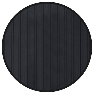 vidaXL Dywan okrągły, czarny, 60 cm, bambusowy