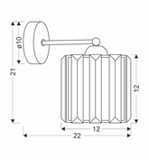 Lampa Kinkiet Czarny 1X40 E27 Klosz Czarny+Kryształy Bezbarwne Glassia