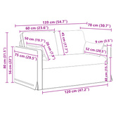 Sofa Czarny 139 x 78 x 80 cm tkanina