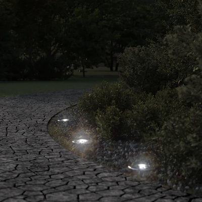 Lampy najazdowe, okrągłe, czarne, 10,5x10,5 cm, aluminium