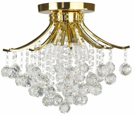 sufitowa kryształowa WENECJA 4x40W E14 złoty Lampa