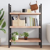 Półka, brązowa, 100x40x(2-6) cm, lakierowane lite drewno dębowe