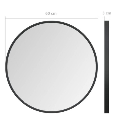 vidaXL Lustro ścienne, czarne, 60 cm