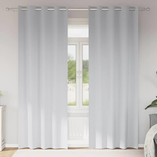Firany blackout z kółkami 2 pcs Jasnoszary 260 x 140 cm