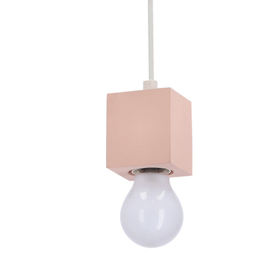 Cubick lampa wisząca biały 1x20W E27 różowy