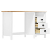 vidaXL Biurko Hill z 3 szufladami, 120x50x74 cm, lita sosna