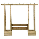 z ławką i donicami, impregnowane drewno sosnowe Pergola