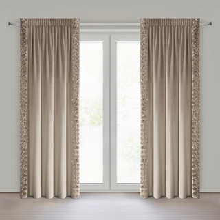 Zasłona Roses ciemnobeżowa 140x270