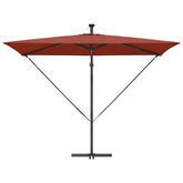 Parasol plażowy Ze LED Lights terakota 294 x 200 x 270 cm