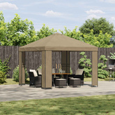 Altana 3 x 3 m Beżowy Poliester i Stal 190 gsm