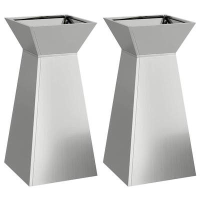 Donica słupowa 2 pcs Srebrny 35 x 35 x 73 cm