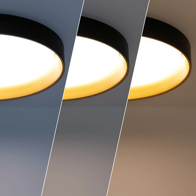 Plafon LED 21W Okrągły Czarno Złoty 45cm 3 Barwy Świecenia CCT Abruzzo Roma