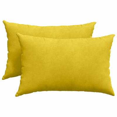 Poduszki na sofę 2 pcs Żółty 60 x 40 cm Tkanina sztruksowa