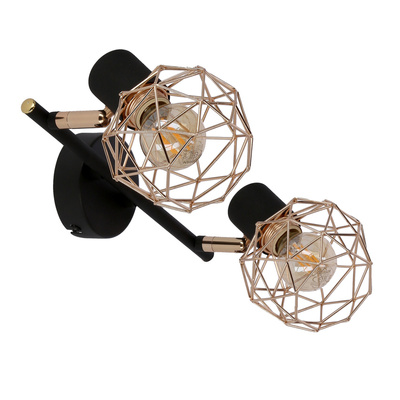 Lampa sufitowa listwa ścienna czarna klosz miedziany Acrobat 92-22202