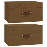 vidaXL Szafki nocne, wiszące, 2 szt., 40x29,5x22 cm, miodowy brąz