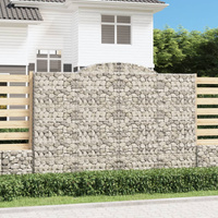 Kosze gabionowe, 7 szt, 300x50x200/220 cm, galwanizowane żelazo