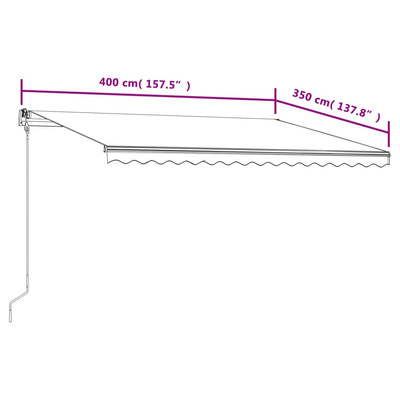 Automatycznie zwijana markiza, 400 x 350 cm, antracytowa