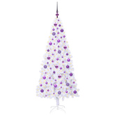 Sztuczna choinka z 300 diodami LED Biały 180 cm PVC i stal