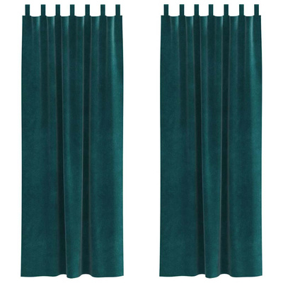 Zasłony zaciemniające 2 pcs Ciemna zieleń 140 x 225 cm Aksamit