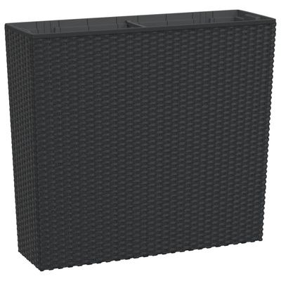 Donica z pojemnikiem wewnętrznym, antracyt, 12/44 L, rattan PP
