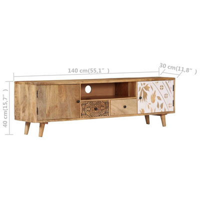 Szafka pod TV, 140x30x40 cm, lite drewno mango vidaXL