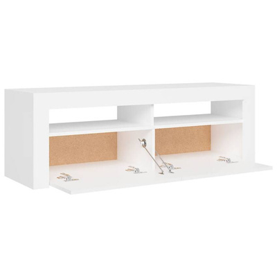vidaXL Szafka pod TV z oświetleniem LED, biała, 120x35x40 cm