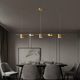 Lampa wisząca Abigali Glichio 35W 120cm liniowa nowoczesna złota